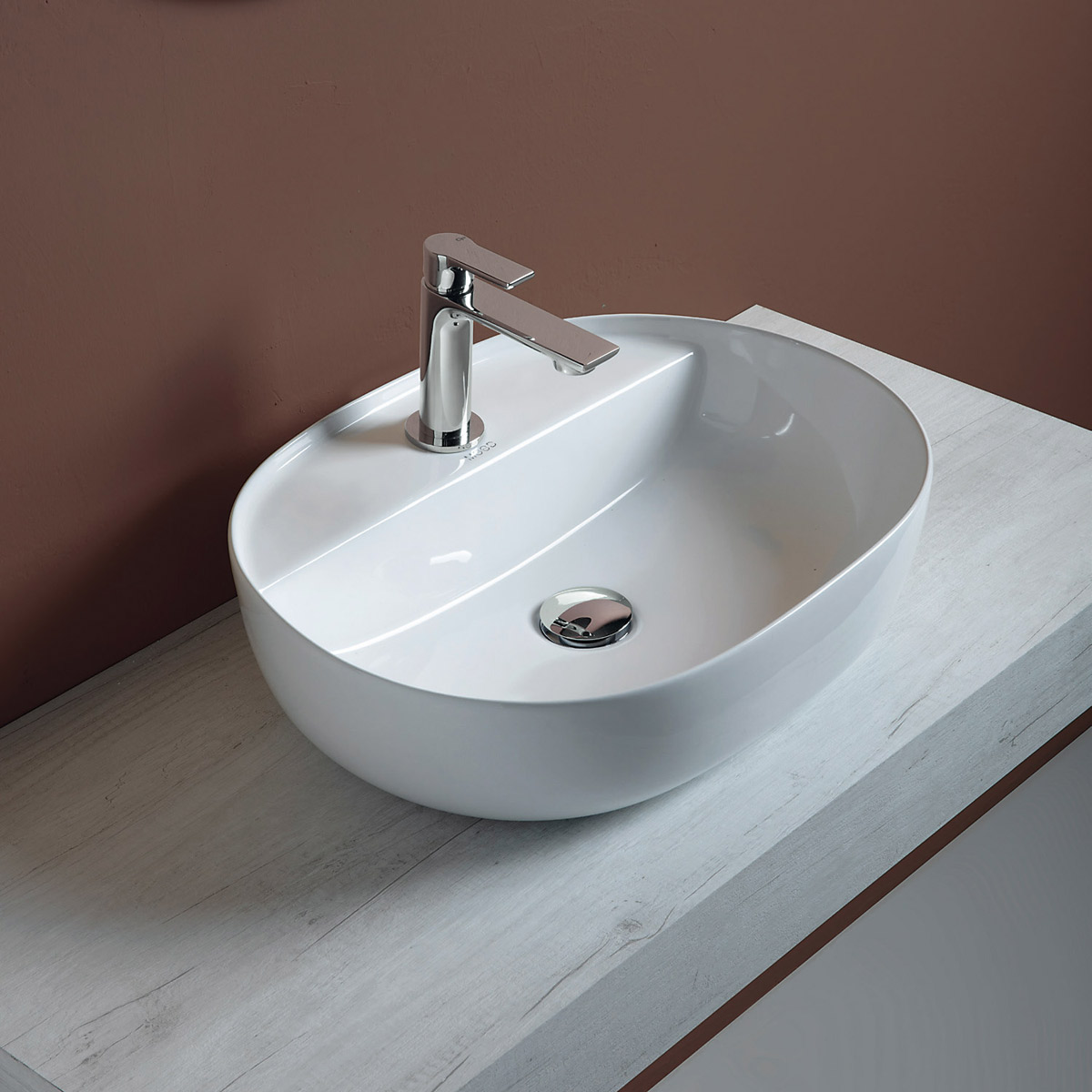 Lavabo d'appoggio c/foro OVAL 50