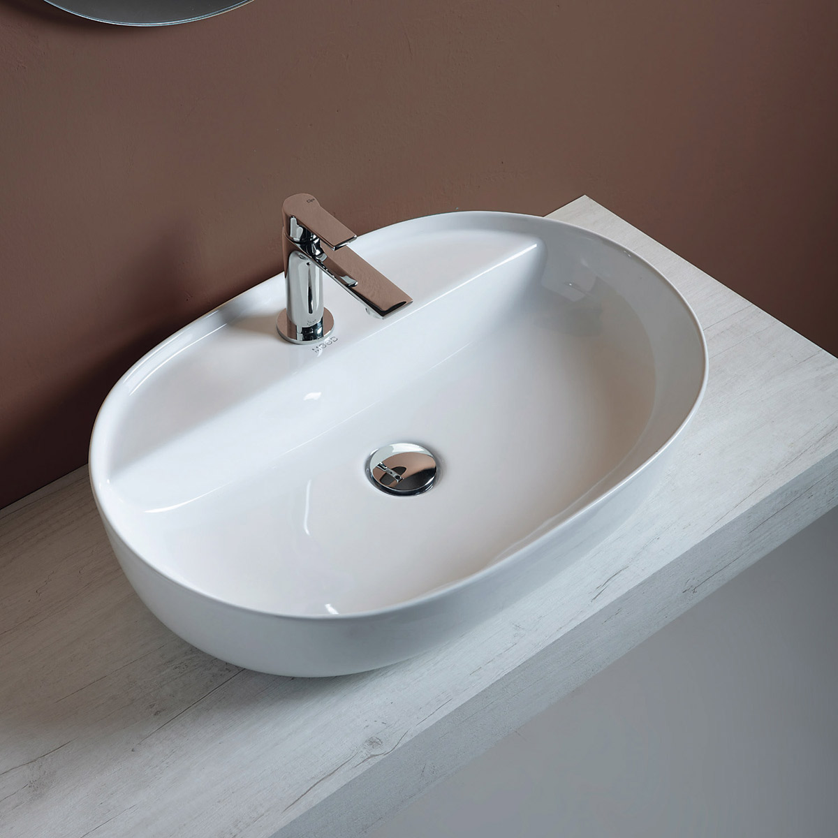 Lavabo d'appoggio c/foro OVAL 60